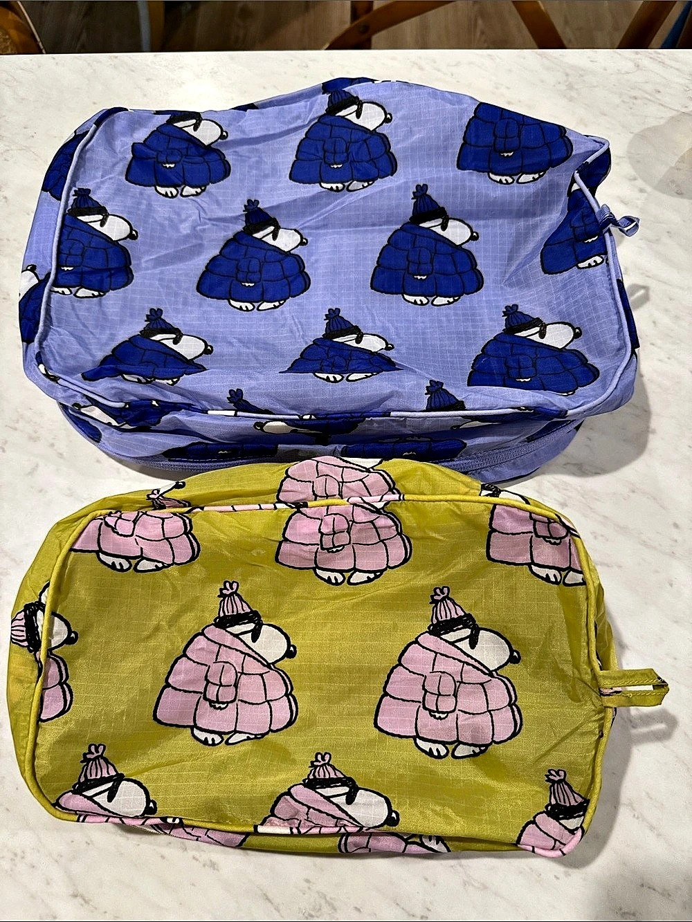 Baggu x Peanuts Puffer Snoopy Packing Cube Set Blue & Green